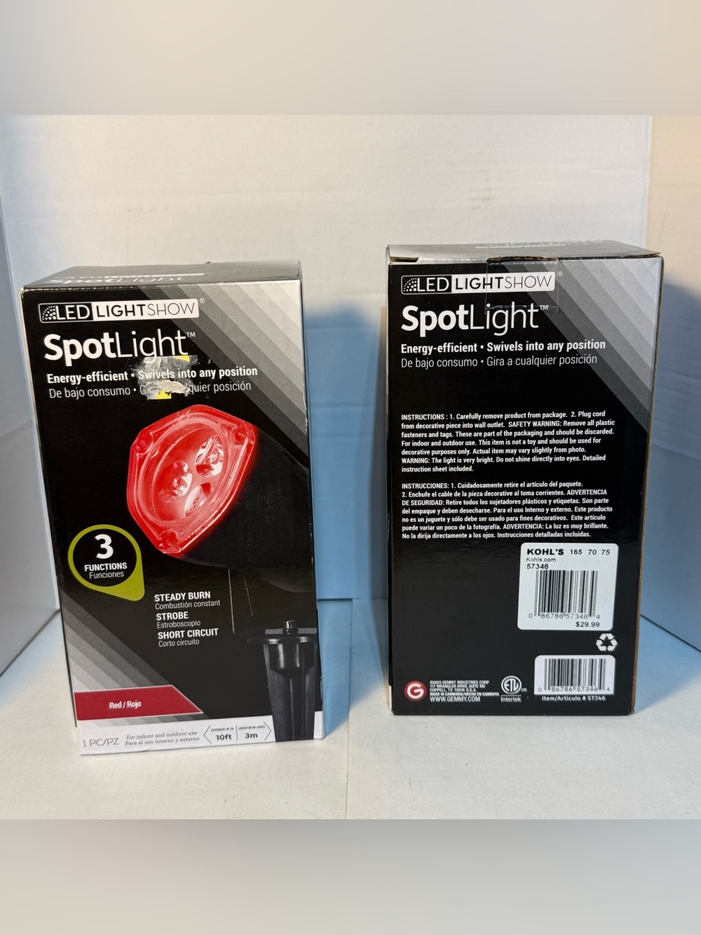 Gemmy Lightshow Constant Red Electrical outlet Solid Christmas(2) spotlight LED